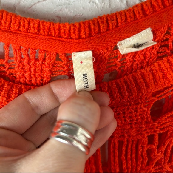 MOTH | Anthropologie Cut Out Knit Short Sleeve Sweater - Picture 4 of 13